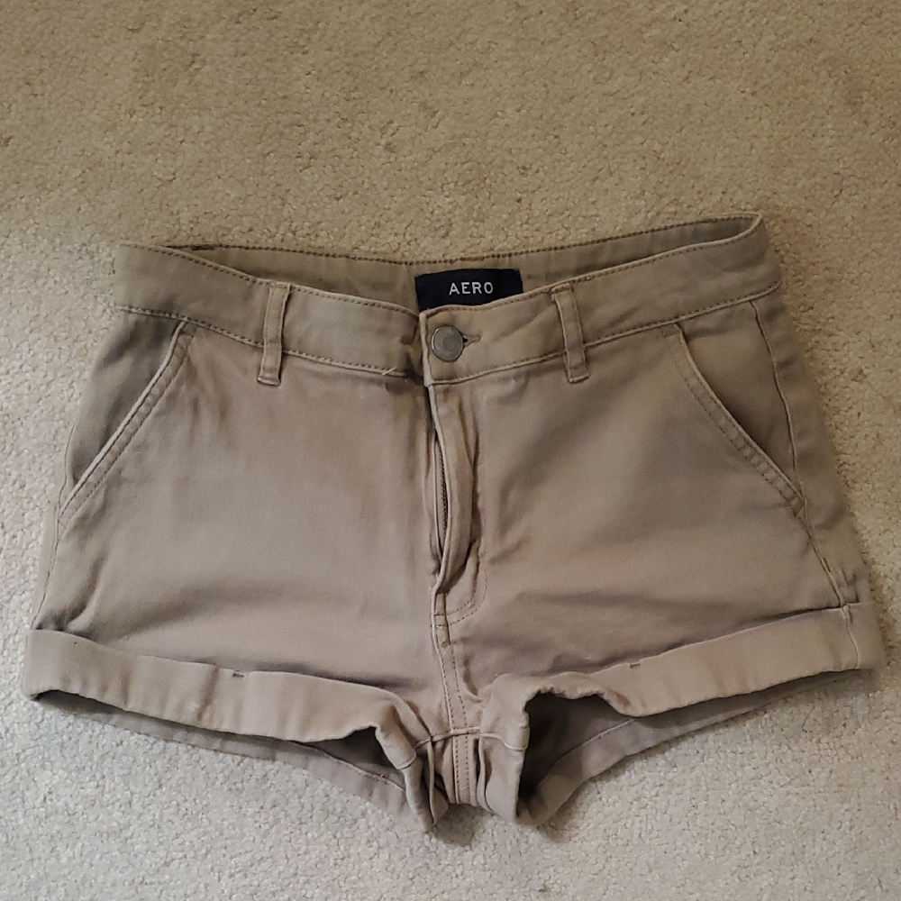 Aero Women's High Waist Tan Shorts